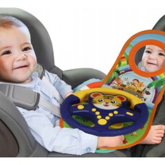 Jucărie interactiva Volan Auto Copii cu Oglindă și Sunete pentru Scaun Mașină