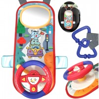 Jucărie interactiva Volan Auto Copii cu Oglindă și Sunete pentru Scaun Mașină