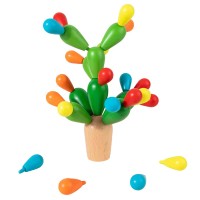 Joc Creativ Cactus din Lemn, Piese Colorate pentru Constructie si Echilibru, Copii 3+ Ani Joc Creativ Cactus din Lemn, Piese Colorate pentru Constructie si Echilibru, Copii 3+ Ani