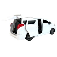 Mașină de jucărie tip dubă cu telecomandă, lumini, uși și funcții interactive, alb