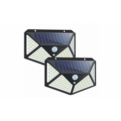 Lampa 100 LED cu panou solar, senzor de miscare, putere 2W
