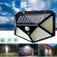 Set 8 x Lampa 100 LED cu panou solar, senzor de miscare