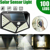 Set 8 x Lampa 100 LED cu panou solar, senzor de miscare