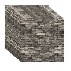 Set 5 x Tapet adeziv caramizi gri, 77 x 70 cm, spuma moale 3D