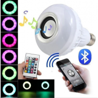Set 3 x Bec LED Bluetooth cu boxa, lumini si telecomanda