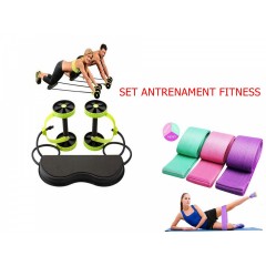 Set antrenament fitness: aparat revoflex + 3 benzi elastice