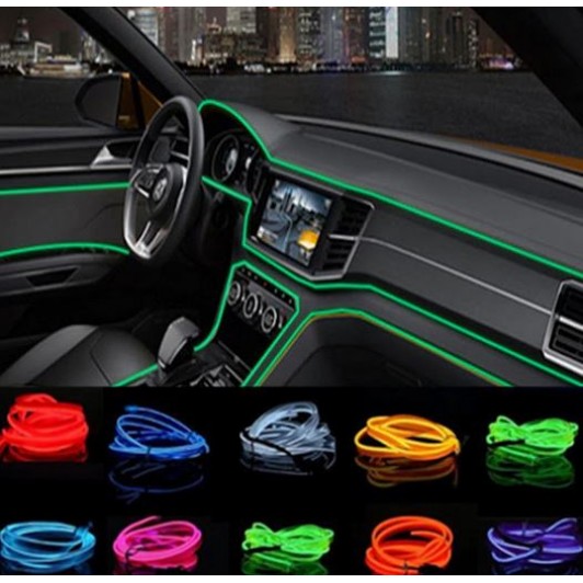 Banda decorativa auto LED 5 metri, pentru interior