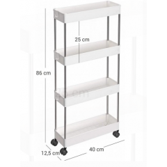 Etajera cu roti pentru spatii inguste-4 rafturi