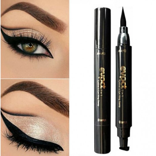 Set 2 x Eyeliner cu stampila, Cat Eye, Negru