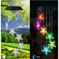 Decoratiune solara de gradina, 6 stelulte LED multicolor