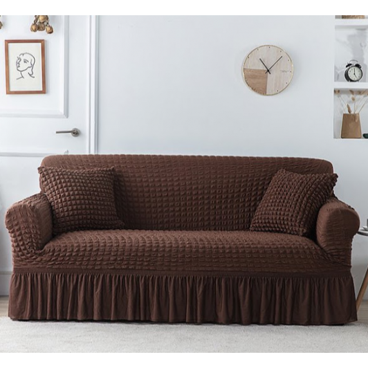 Husa elastica cu volane pentru canapea cu 3 locuri, model deosebit disponibila in 4 culori