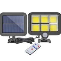 Set 2 x Proiector solar 120 LED 6 COB senzor de lumina si miscare