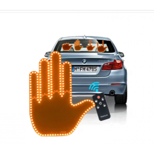 Semn LED Auto cu Telecomanda, Design Mana, 4 Moduri