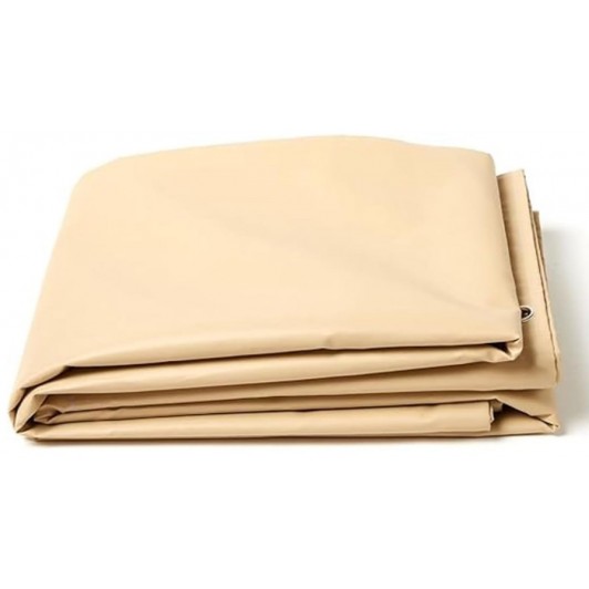 Prelata bej cauciucata  4 m x 5 m, impermeabila, cu inele, densitate 680 g/mp