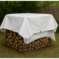 Prelata alba cauciucata  2 m x 5 m, impermeabila, cu inele, densitate 500 g/mp