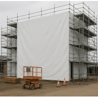 Prelata alba cauciucata  2 m x 8 m, impermeabila, cu inele, densitate 500 g/mp