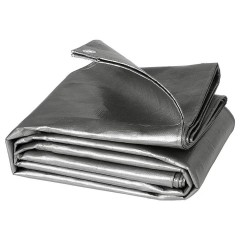 Prelata 6 x  10 m, impermeabila, 170 g/mp, cu inele, colturi ranforsate, argintiu
