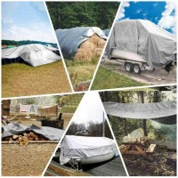 Prelata 6 x  10 m, impermeabila, 170 g/mp, cu inele, colturi ranforsate, argintiu