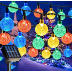 Instalatie solara 50 globulete LED, Multicolor si Alb cald