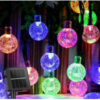 Instalatie solara 50 globulete LED, Multicolor si Alb cald