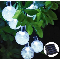 Instalatie solara 50 globulete LED, Multicolor si Alb cald