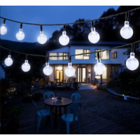 Instalatie solara 50 globulete LED, Multicolor si Alb cald