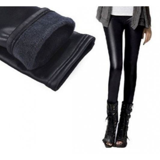 Colanti imblaniti cu buzunare, din imitatie de piele, marimi de la M - 4XL