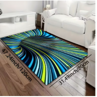 Covor 3D  80 x 120 cm, lavabil, antiderapant, Albastru