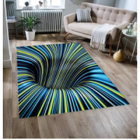 Set 2 x Covor 3D  80 x 120 cm, lavabil, antiderapant, Albastru