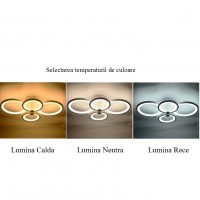 Lustra LED Circle Design Triunghiulara 6 Cercuri cu Telecomanda