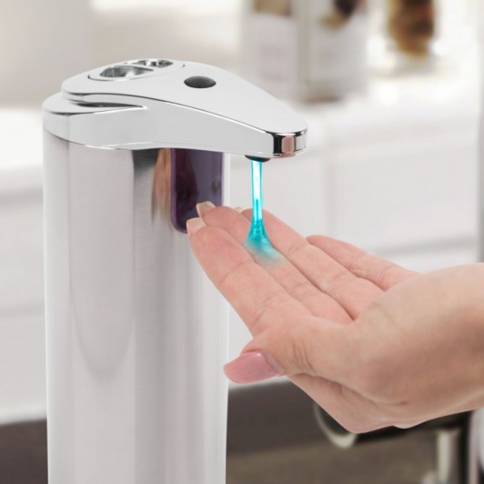 Vog und Arths - Dozator automat de săpun lichid - 220 ml, cu baterie, crom lucios