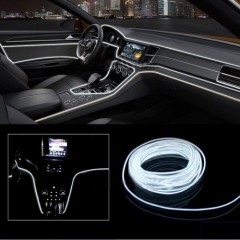 Fir cu lumina ambientala pentru masina, flexibil, 2m, neon ambiental alb