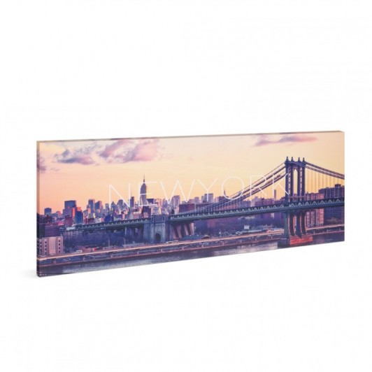 Tablou decorativ cu LED, model New York, dimensiuni 38 x 78 cm