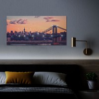 Tablou decorativ cu LED, model New York, dimensiuni 38 x 78 cm