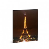 Tablou decorativ cu LED, model Turnul Eiffel, dimensiuni 38 x 48 cm