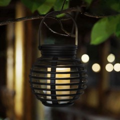 Garden of Eden - Lampă solară LED, imitaţie lumânare, suspendabilă alb cald- 10 x 11 cm - 11234