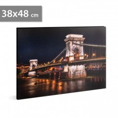 Tablou cu LED - Podul cu lanturi - 2 x AA, 38 x 48 cm