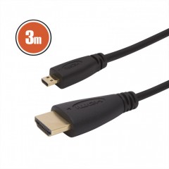Cablu micro HDMI • 3 m cu conectoare placate cu aur