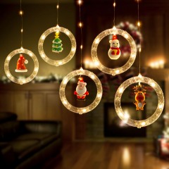 Perdea luminoasa LED - Moș Crăciun - 1,8 x 0,5 m - 125 LED-uri alb cald - 58918