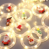 Perdea luminoasa LED - Moș Crăciun - 1,8 x 0,5 m - 125 LED-uri alb cald