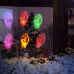Sir de lumina cu LED de Craciun - autocolant  pentru geam - 6 LED-uri