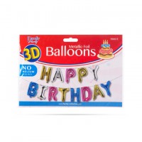 Balon model litere Happy Birthday - diferite culori - 33 cm
