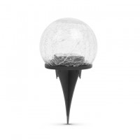 Lampa solara sfera sticla - 10 cm - 10 LED alb cald