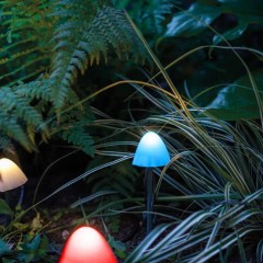 Lampa solara LED - 12 mini ciuperci - multicolor - 28,5 cm x 4 m - 11243B