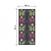 Perdea anti-tantari pentru usi cu inchidere magnetica- 100 x 210 cm Flori și fluturi