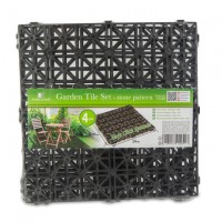 Pavaje pentru gradina - plastic - negru - 29 x 29 x 1,5 cm - 4 buc/pachet