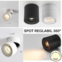 Spot LED Alb/ Negru - 180 de grade 12W 4000K