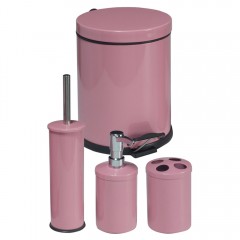 Set accesorii pentru baie 4 piese, culoare roz
