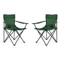 Set 2 scaune camping pliabile, Arte Nova, verde, dimensiuni  80 x 48 x 38 cm