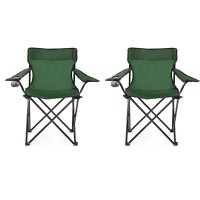 Set 2 scaune camping pliabile, Arte Nova, verde, dimensiuni  80 x 48 x 38 cm